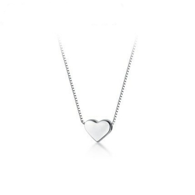 Simple Heart Pendant Collarbone Necklace for Women