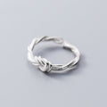 S925 Silver Retro Tie Rope Open Ring | Japanese Korean Style Women's