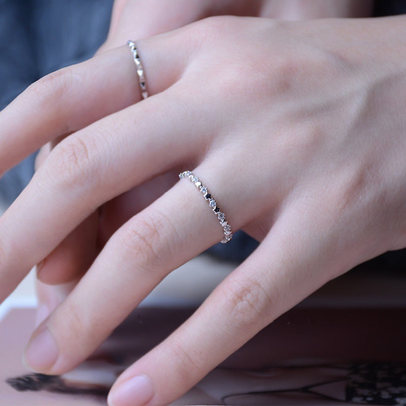 Crystal Star Zircon Ring | Alloy Unisex Silver Wedding Jewellery