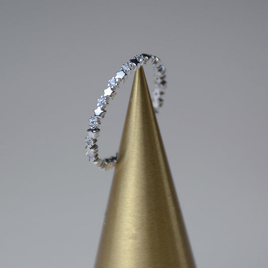 Crystal Star Zircon Ring | Alloy Unisex Silver Wedding Jewellery