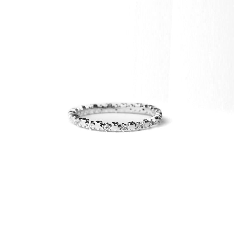 Crystal Star Zircon Ring | Alloy Unisex Silver Wedding Jewellery