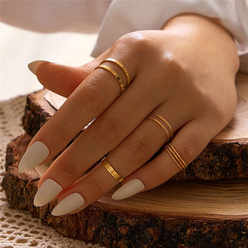 Bohemian Acrylic Knuckle Ring Set | 10-Piece Silver Alloy Geometric