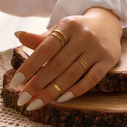 Bohemian Acrylic Knuckle Ring Set | 10-Piece Silver Alloy Geometric