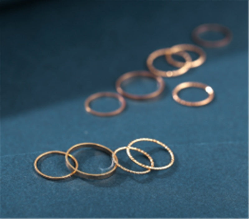 Bohemian Acrylic Knuckle Ring Set | 10-Piece Silver Alloy Geometric