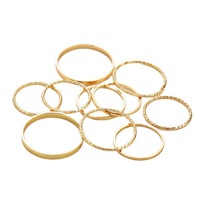 Bohemian Acrylic Knuckle Ring Set | 10-Piece Silver Alloy Geometric