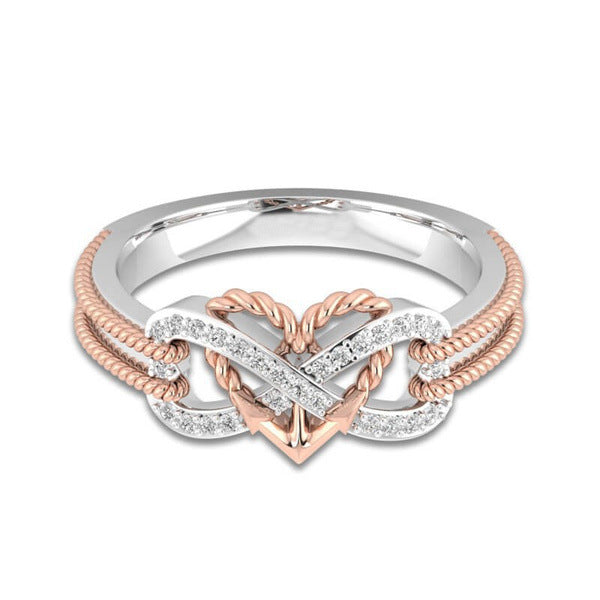 Marcatsa Infinity Ring | AAA Cubic Zirconia Double Colour Wedding Ring