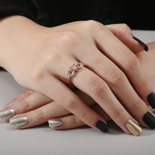 Marcatsa Infinity Ring | AAA Cubic Zirconia Double Colour Wedding Ring