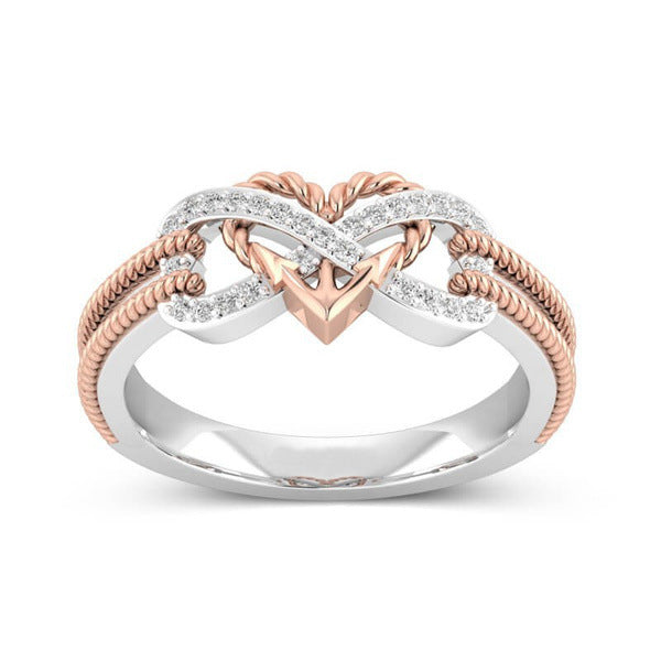 Marcatsa Infinity Ring | AAA Cubic Zirconia Double Colour Wedding Ring