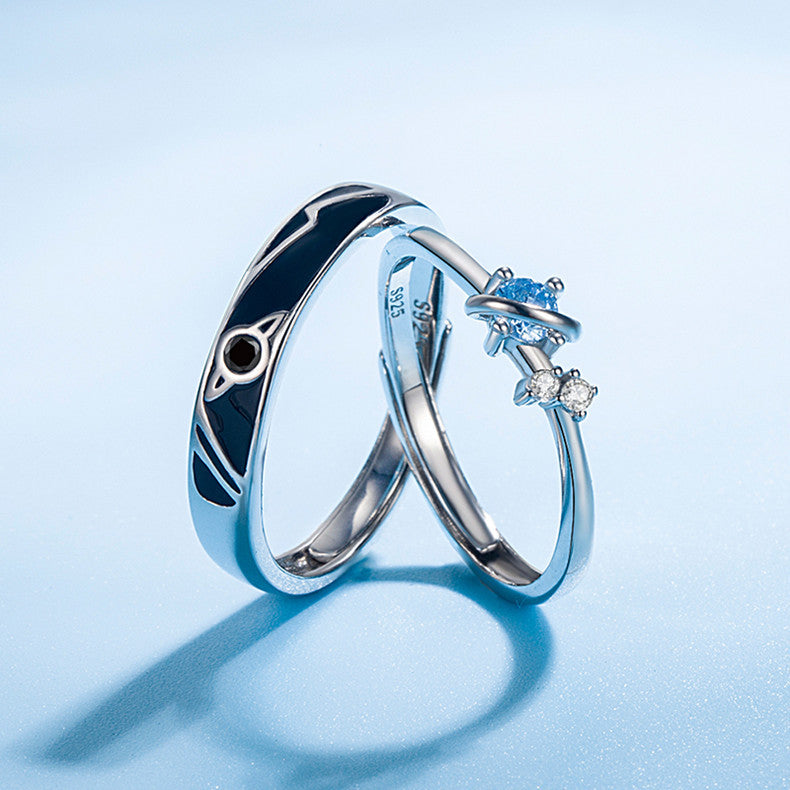Dream Planet Couple Ring | 925 Silver Geometric Unisex