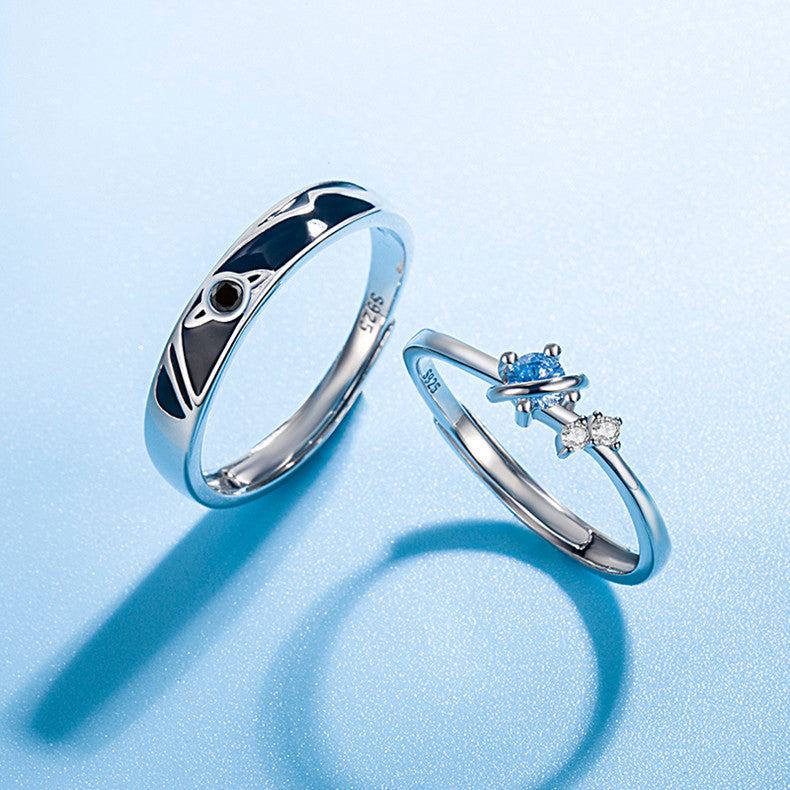 Dream Planet Couple Ring | 925 Silver Geometric Unisex