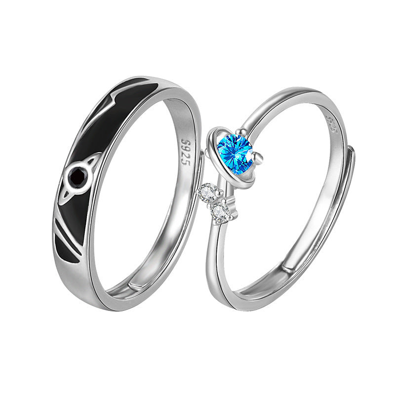 Dream Planet Couple Ring | 925 Silver Geometric Unisex