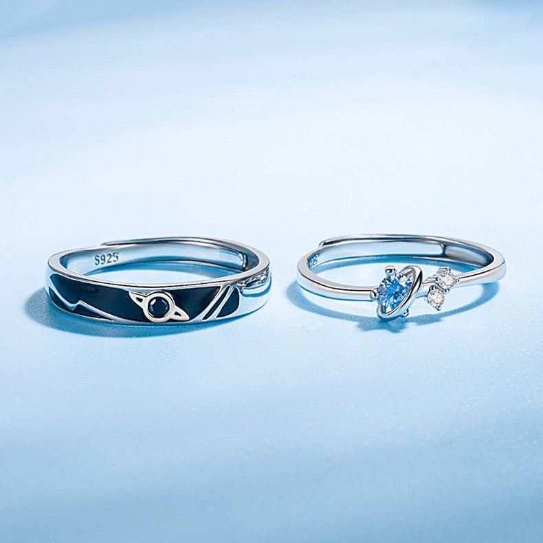 Dream Planet Couple Ring | 925 Silver Geometric Unisex
