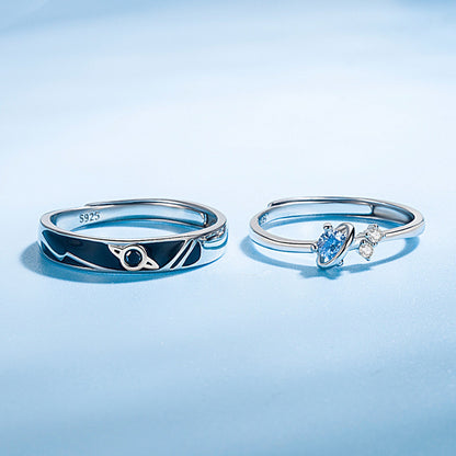 Dream Planet Couple Ring | 925 Silver Geometric Unisex