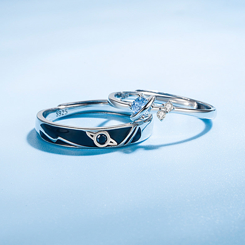 Dream Planet Couple Ring | 925 Silver Geometric Unisex