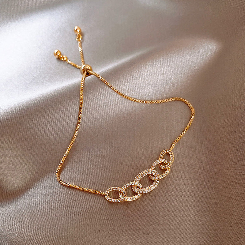 Micro-Inlaid Geometric Interlocking Bracelet