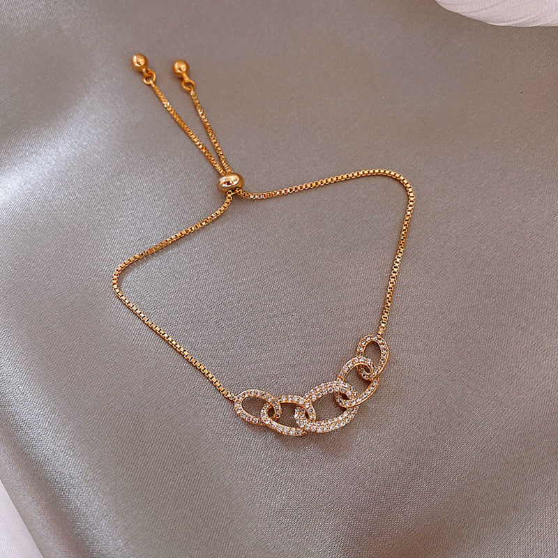 Micro-Inlaid Geometric Interlocking Bracelet