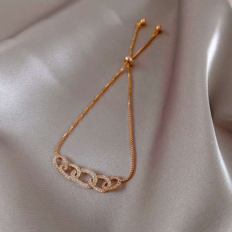 Micro-Inlaid Geometric Interlocking Bracelet