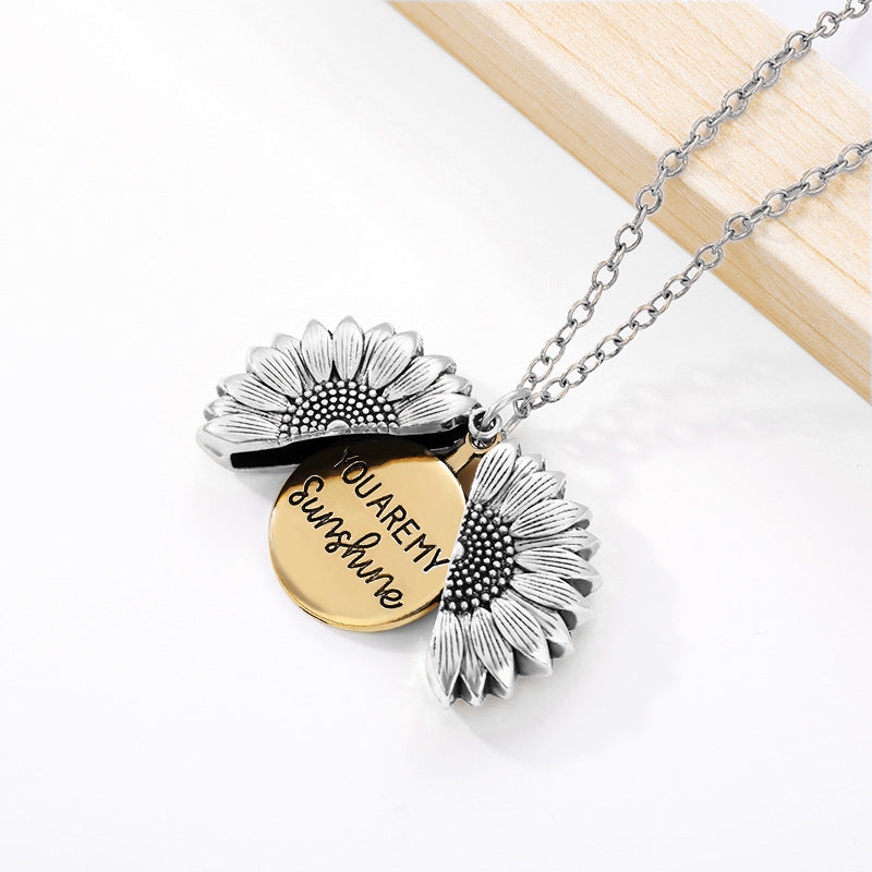 Sunflower Pendant Necklace for Women | Gold and Silver