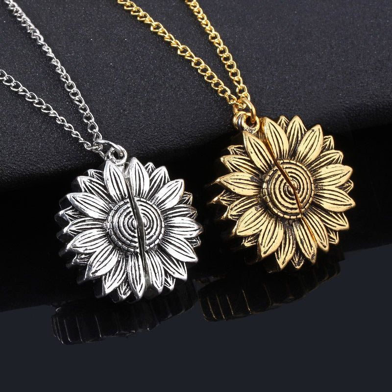 Sunflower Pendant Necklace for Women | Gold and Silver