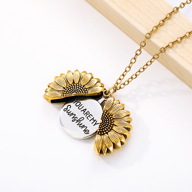 Sunflower Pendant Necklace for Women | Gold and Silver