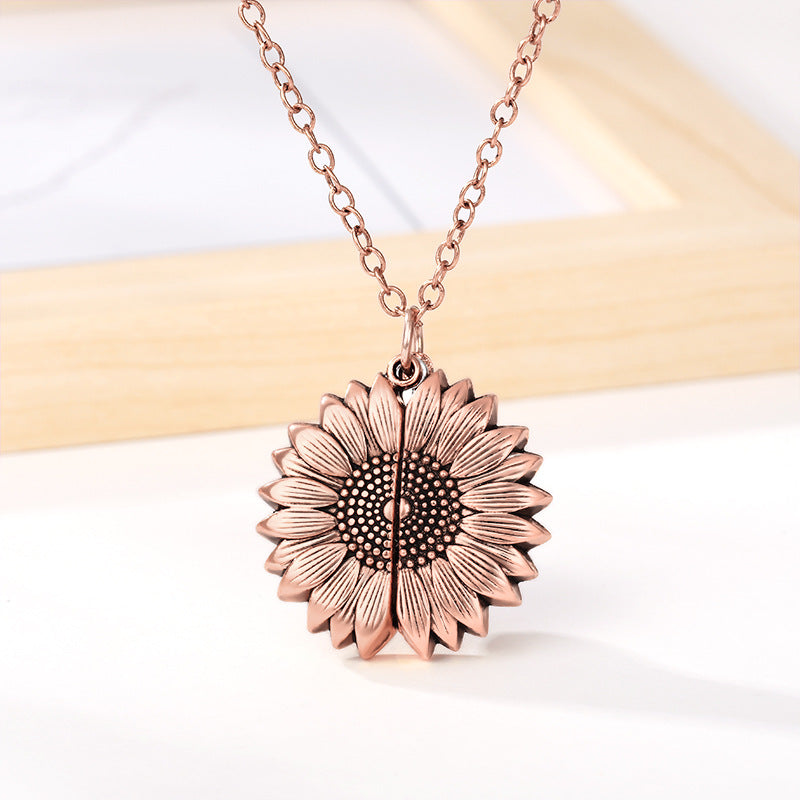 Sunflower Pendant Necklace for Women | Gold and Silver