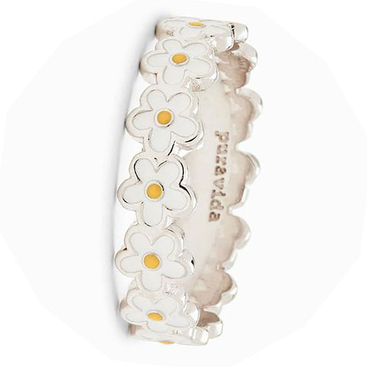 Epoxy Flower Ring | Bohemian Wedding Engagement Alloy Sizes 6-10