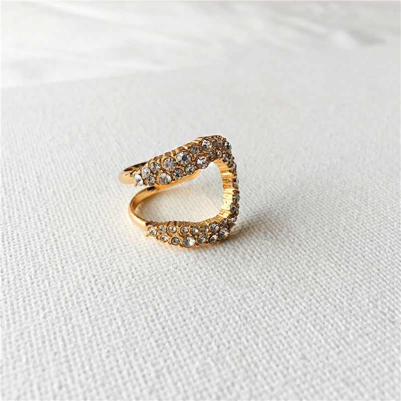 Crescent Pearl Zircon Ring