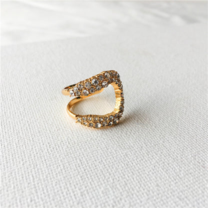 Crescent Pearl Zircon Ring