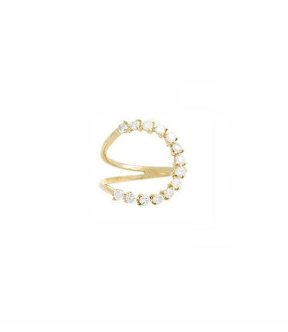 Crescent Pearl Zircon Ring