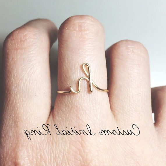 A-Z Initial Letter Ring for Women and Men