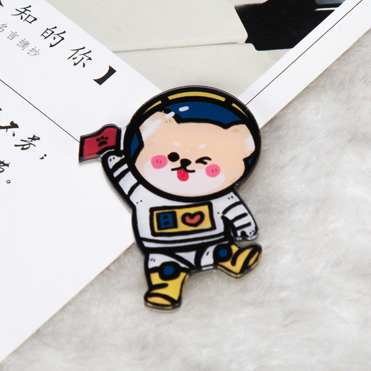 Cartoon Acrylic Astronaut Brooch | Spaceman Badge Bag Pendant
