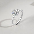 Sterling Silver Zircon Solitaire Ring