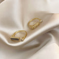 Marble Zircon Geometric Ring