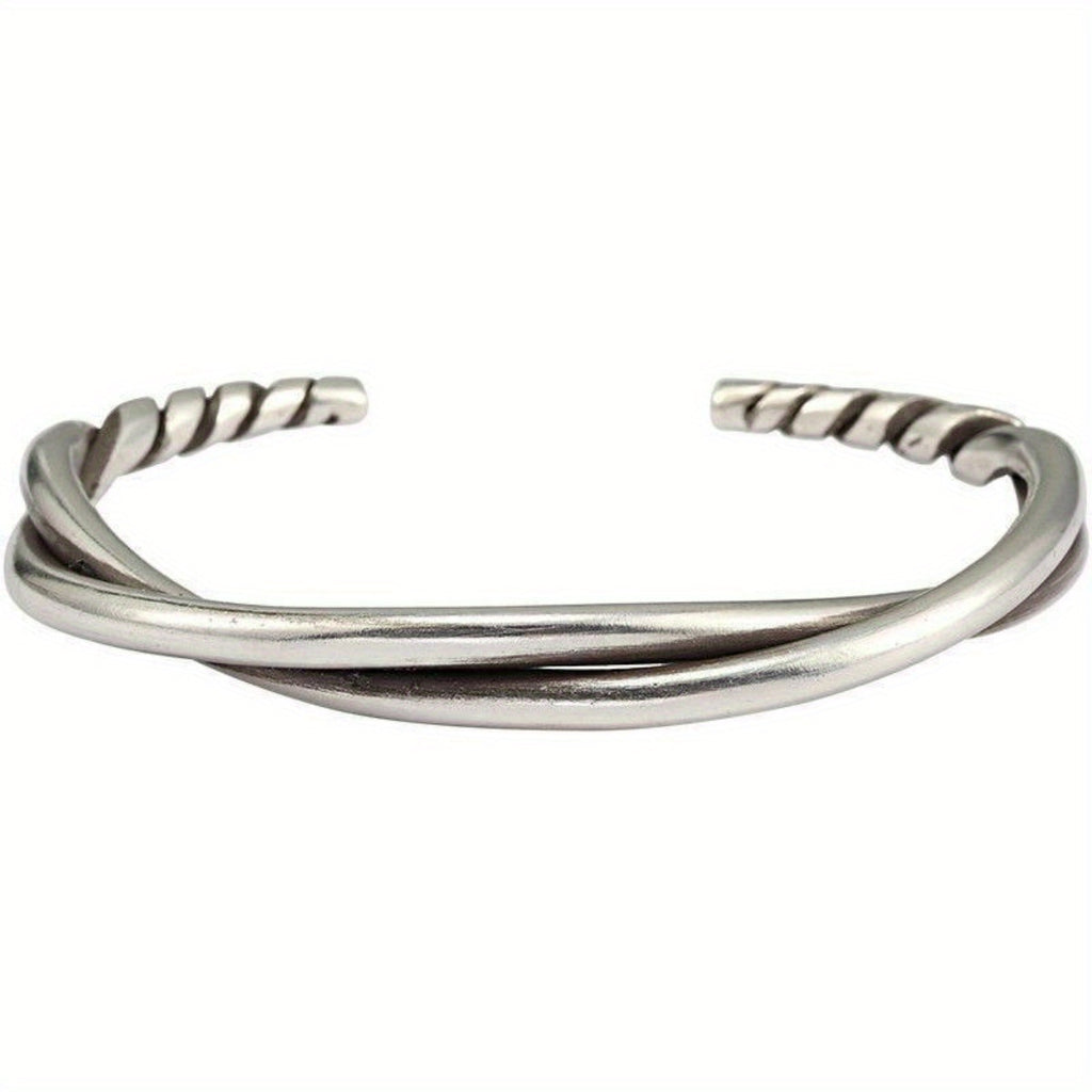 Handmade Adjustable Silver Cuff Bracelet for Men