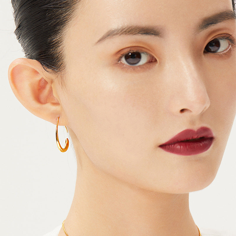 Crescent Drop Earrings | Copper Electroplated Unisex Water Drop