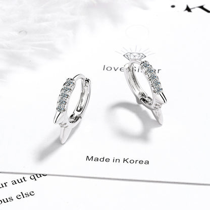 Korean Diamond Embedded Earrings | Copper Gold Silver Versatile