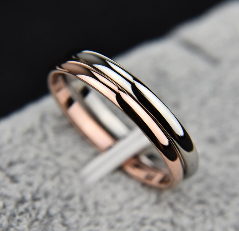 Titanium Steel Couple Ring | Vacuum Plated