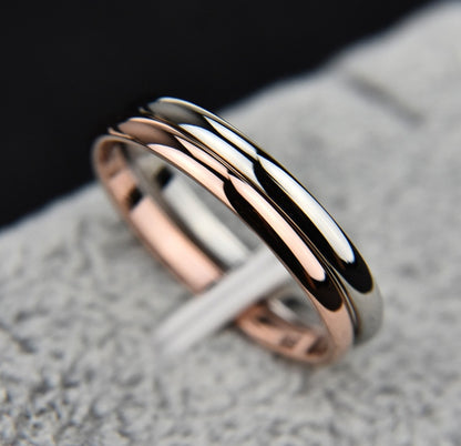 Titanium Steel Couple Ring | Vacuum Plated
