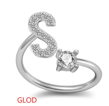 A-Z Initial Letter Ring for Women and Men | Adjustable Alloy
