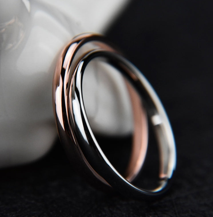 Titanium Steel Couple Ring | Vacuum Plated