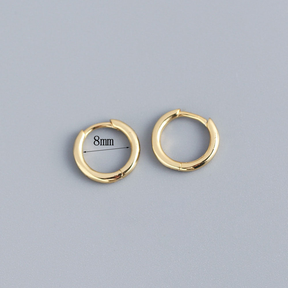 Korean Diamond Embedded Earrings | Copper Gold Silver Versatile