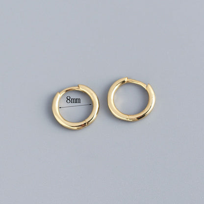Korean Diamond Embedded Earrings | Copper Gold Silver Versatile