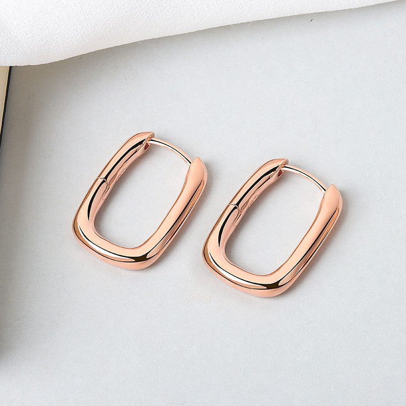 Korean Diamond Embedded Earrings | Copper Gold Silver Versatile