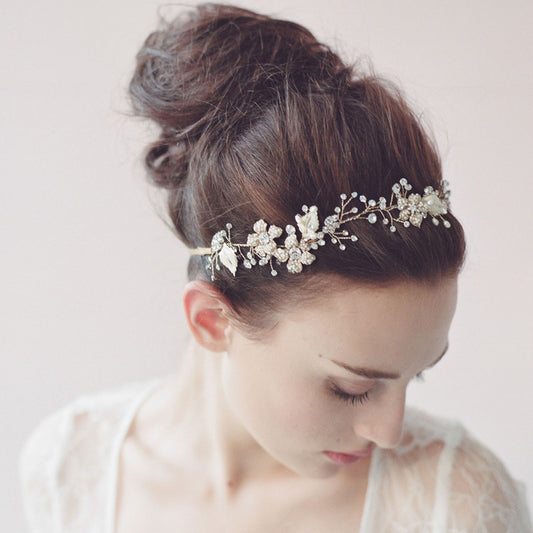 Bridal Pearl Crystal Crown | Handmade European Wedding Headdress