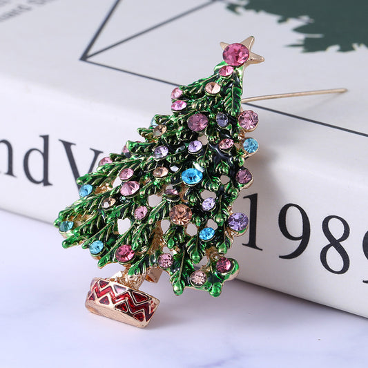 Christmas Tree Brooch | Alloy Korean Diamond Oil Drop 37x53mm