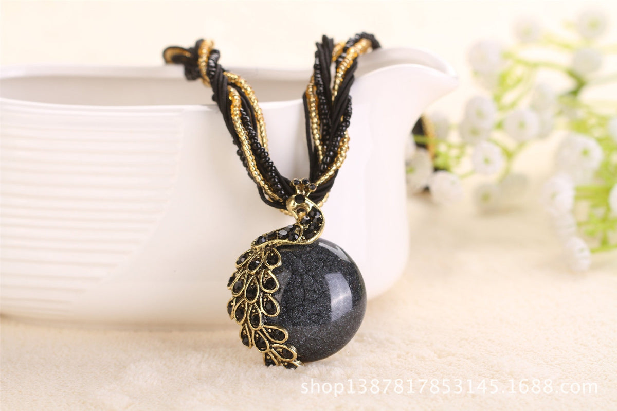 Ethnic Style Rice Bead Woven Necklace for Women