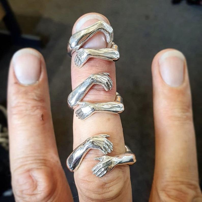 Love Hands Embracing Ring for Women | Romantic Design