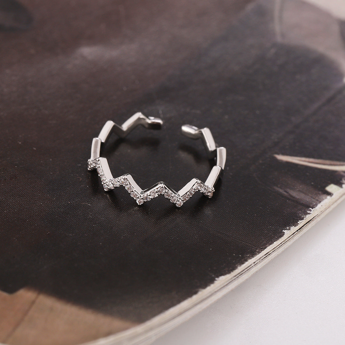 Micro Inlaid Full Diamond Zircon Ring | Copper Adjustable Women's