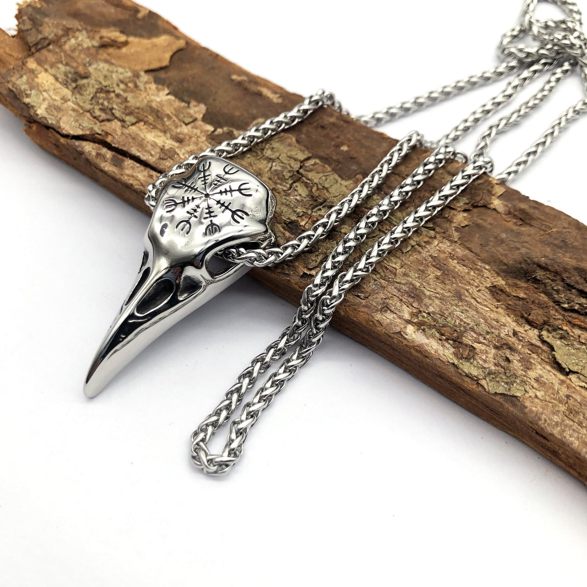 Viking Skull Eagle Pendant Necklace | Titanium Steel Gold Silver