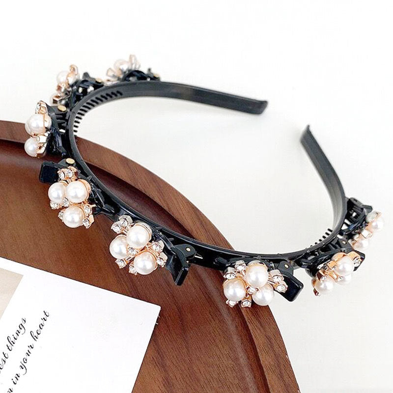 Pearl Lazy Braided Headband | Plastic Resin Korean Pastoral